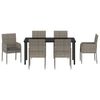 vidaXL Garten Essgruppe mit Kissen 7 pcs Grau Poly-Rattan