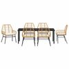 vidaXL Garten Essgruppe 7 pcs Braun Poly-Rattan