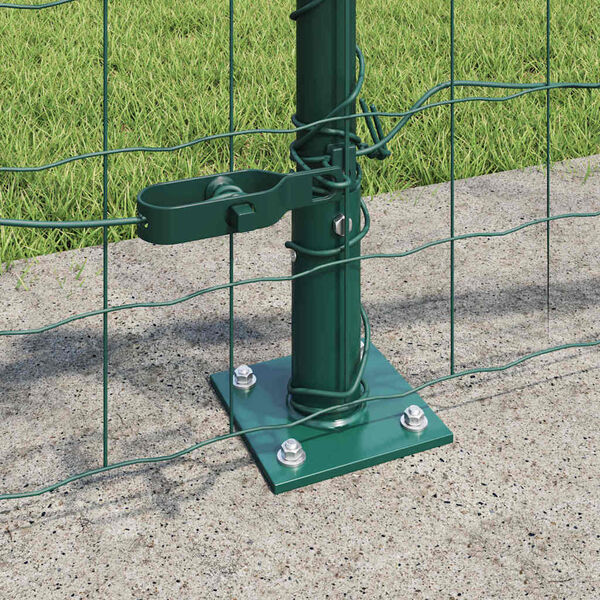 vidaXL Zaun mit Pfosten Gr&uuml;n 0,6 x 50 m Stahl und PVC
