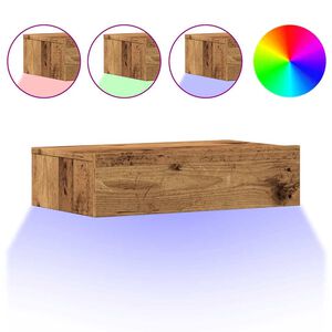 vidaXL TV-Schrank mit LED-Leuchten Altholz-Optik 60x35x15,5 cm