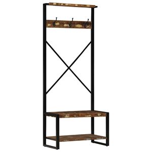 vidaXL Kleiderst&auml;nder Mehrfarbig 80x40x190 cm Altholz Massivholz