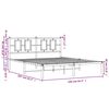 vidaXL Bettgestell mit Kopfteil Metall Schwarz 150x200 cm