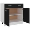vidaXL Schubunterschrank Lyon Schwarz 80x46x81,5 cm Holzwerkstoff