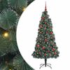 vidaXL K&uuml;nstlicher vorbeleuchteter Weihnachtsbaum mit Kugelset 150 cm