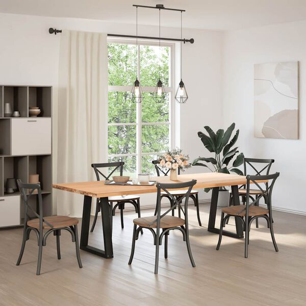 vidaXL Esstischbeine V-Form 2 Stk. Schwarz 50x(72-73,3) cm Stahl