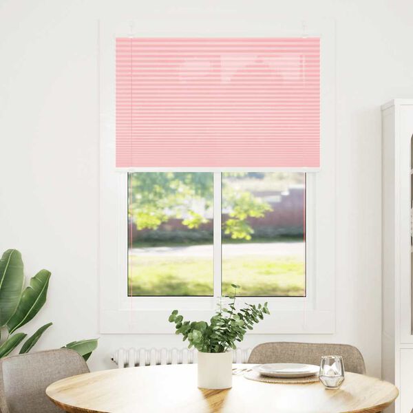 vidaXL Plissee Rosa 95x100 cm Stoffbreite 94,4 cm Polyester