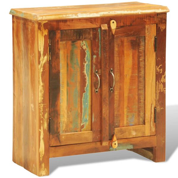vidaXL Beistellschrank Altholz Massiv mit 2 T&uuml;ren Vintage