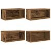 vidaXL CD Aufbewahrungsregal 4 Stk. Altholz 40 x 17 x 17 cm