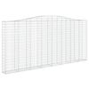 vidaXL Gabionen mit Hochbogen 2 Stk. 400x30x180/200cm Verzinktes Eisen