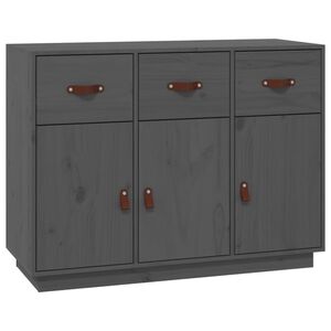 vidaXL Sideboard Grau 100x40x75 cm Massivholz Kiefer
