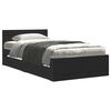 vidaXL Bettgestell mit Kopfteil ohne Matratze Schwarz 90x200 cm