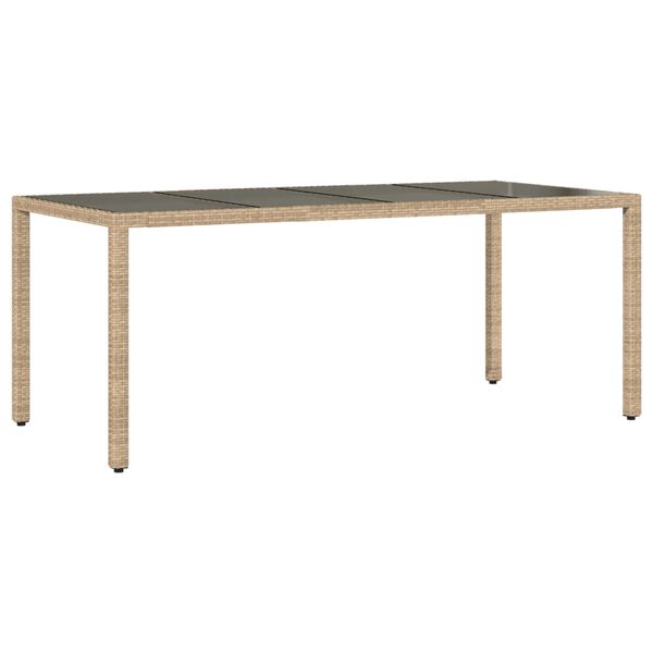 vidaXL 9-tlg. Garten-Essgruppe mit Kissen Beige Poly Rattan Glas