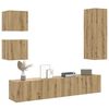 vidaXL 5-tlg. TV-Schrank-Set Wandmontage Artisan-Eiche Holzwerkstoff