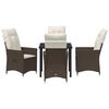 vidaXL Garten Essgruppe mit Kissen 5 pcs Braun Poly Rattan