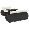 vidaXL 6-tlg. Garten-Sofagarnitur mit Kissen Schwarz Poly Rattan