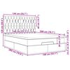 vidaXL Ottoman-Bett mit Matratzen & LEDs Schwarz 140x200 cm Samt