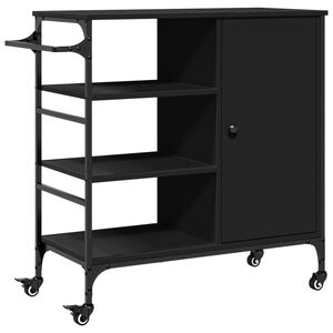 vidaXL K&uuml;chenwagen Schwarz 87,5x38,5x84,5 cm Holzwerkstoff