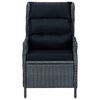 vidaXL 7-tlg. Garten-Essgruppe mit Kissen Poly Rattan Dunkelgrau