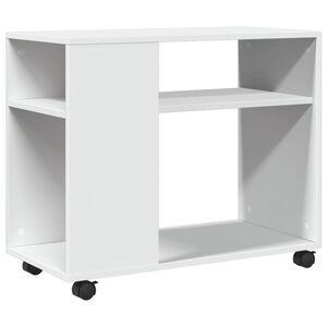 vidaXL Beistelltisch mit Rollen Wei&szlig; 70x35x60 cm Holzwerkstoff