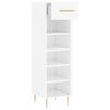 vidaXL Schuhschrank Hochglanz-Wei&szlig; 30x35x105 cm Holzwerkstoff