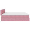 vidaXL Ottoman-Bett mit Matratzen & LEDs Rosa 200x200 cm Samt