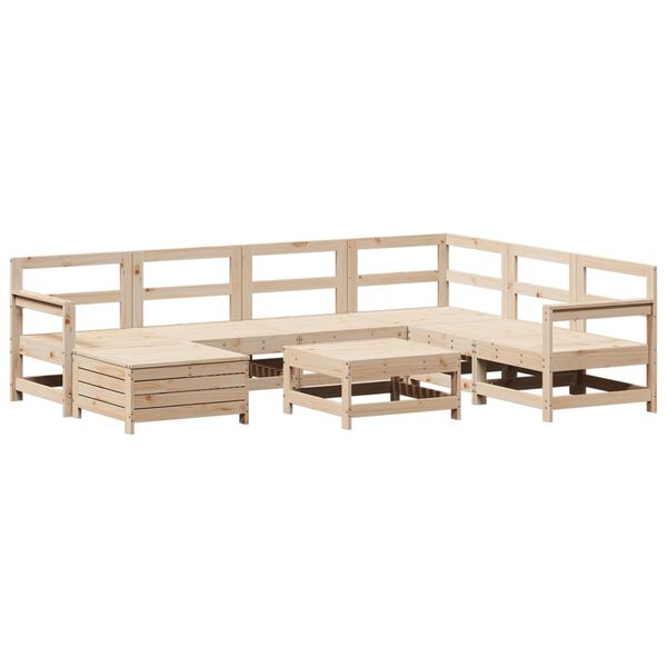 vidaXL 8-tlg. Garten-Sofagarnitur Massivholz Kiefer