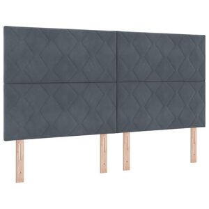 vidaXL LED Kopfteil Dunkelgrau 180 cm Kunstleder