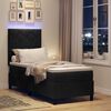 vidaXL LED Boxspringbett mit Matratze Schwarz 80 x 200 cm Stoff