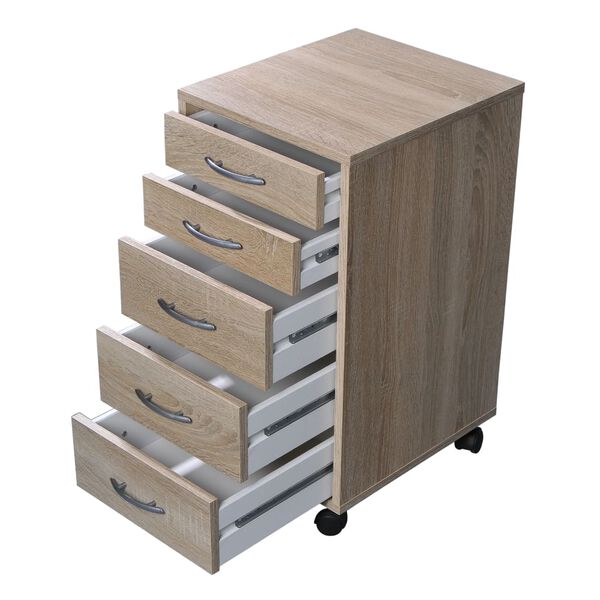 FMD Mobiler Schubladenschrank Eichenbraun