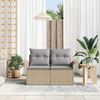 vidaXL Gartensofa mit Kissen Beige 141 x 62 x 69cm Poly-Rattan