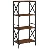 vidaXL B&uuml;cherregal 4 B&ouml;den Braun Eiche 59x35x132 cm Holzwerkstoff
