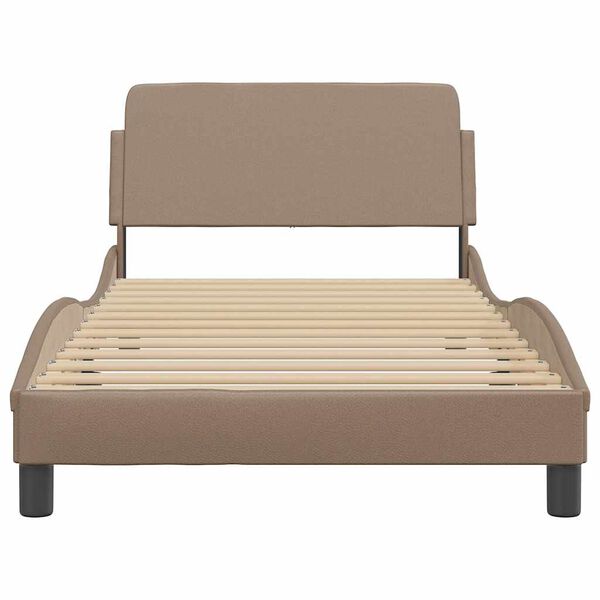 vidaXL Bettgestell "Dover" Cappuccino-Braun 100x200 cm Kunstleder