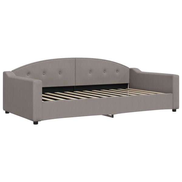 vidaXL Tagesbett mit Matratze Taupe 100x200 cm Stoff