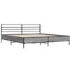 vidaXL Bettgestell Grau Sonoma 200x200 cm Holzwerkstoff und Metall