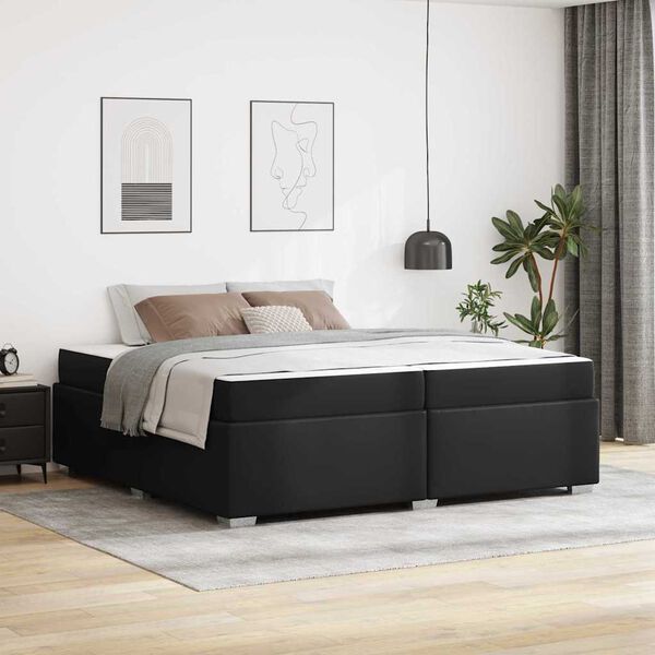 vidaXL Bettrahmen mit Matratze Schwarz 200 x 200 cm Stoff