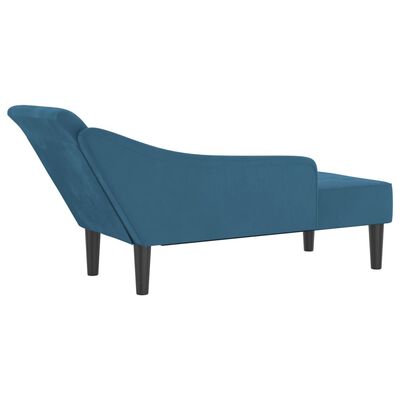 vidaXL Chaiselongue mit Kissen Blau Samt