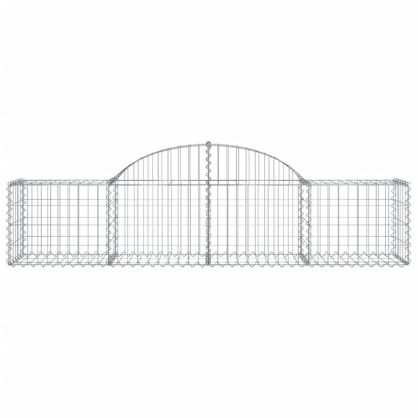 vidaXL Gabione mit Hochbogen 200x50x40/60 cm Verzinktes Eisen