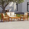 vidaXL 4-tlg. Garten-Lounge-Set mit Kissen Massivholz Akazie