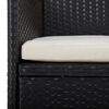 vidaXL 3-tlg. Garten-Essgruppe Schwarz Poly Rattan und Glas