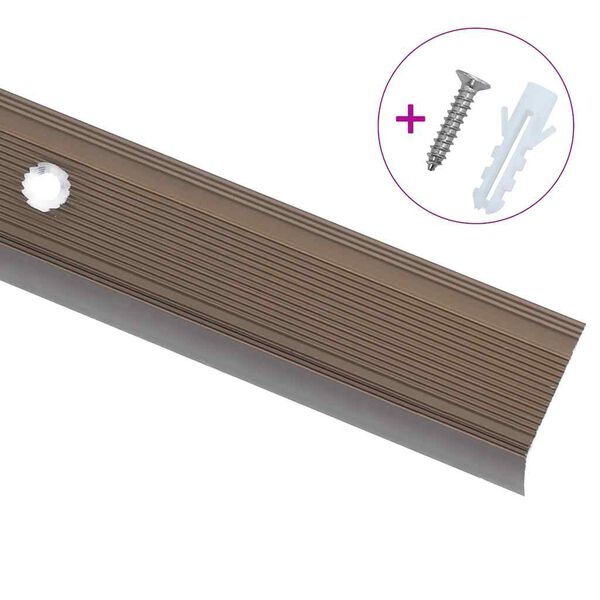 vidaXL Treppenkantenprofil in L-Form 15 Stk. Aluminium 90 cm Braun