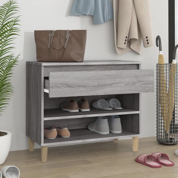 vidaXL Schuhregal Grau Sonoma 70x36x60 cm Holzwerkstoff