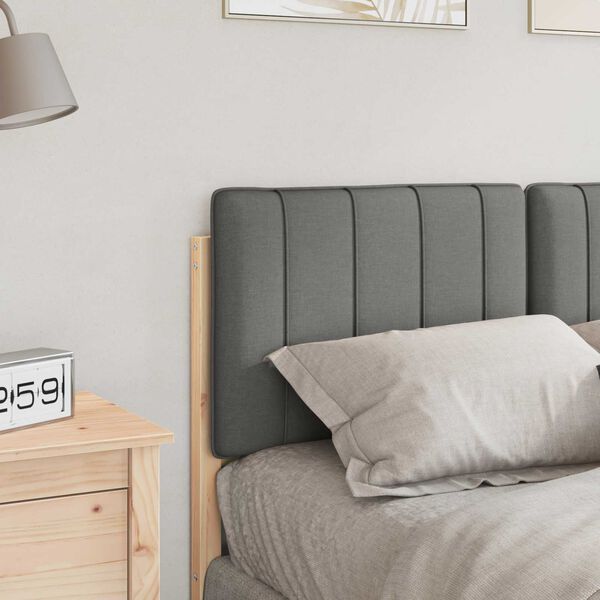 vidaXL Gepolstertes Kopfteil mit Kopfteil Braun und Hellgrau 120 cm