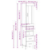 vidaXL Highboard Wei&szlig; 34,5x34x180 cm Holzwerkstoff