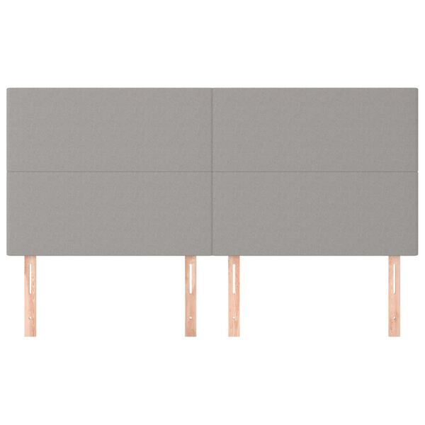 vidaXL Kopfteil Hellgrau 160 x 5 x 118/128 cm Stoff