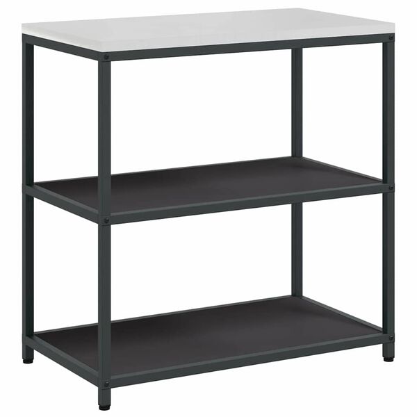 vidaXL K&uuml;chenaufbewahrung mit Regal Schwarz 60 x 50 x 92 cm Stahl