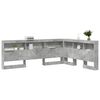vidaXL Aufbewahrungskopfteil mit Regal Beton Grau 135 cm Holzwerkstoff