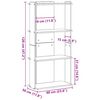 vidaXL B&uuml;cherregal 3 B&ouml;den Schwarz 60x30x120 cm Holzwerkstoff