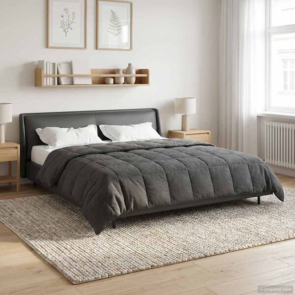 vidaXL Ganzjahresbettdecke Gepolstert Anthrazit 220 x 260 cm