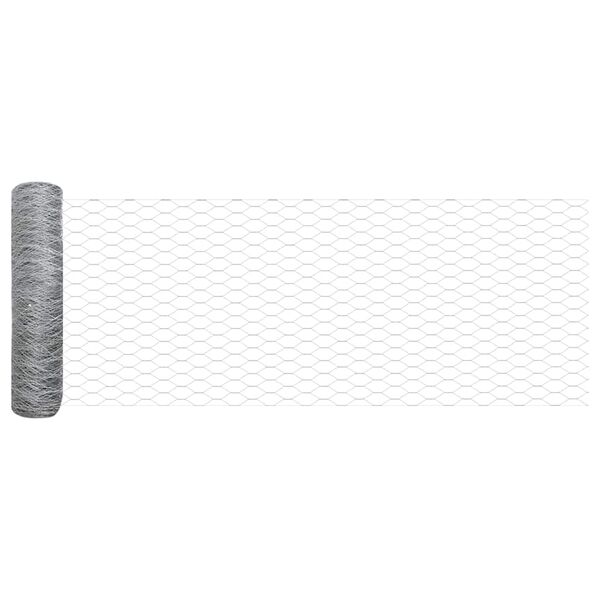 vidaXL Zaun mit Pfosten Silber 0,4 x 50 m Stahl