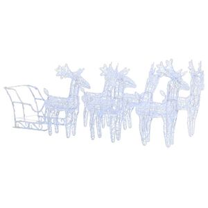 vidaXL Rentiere Schlitten Weihnachtsdekoration 320 LEDs Acryl